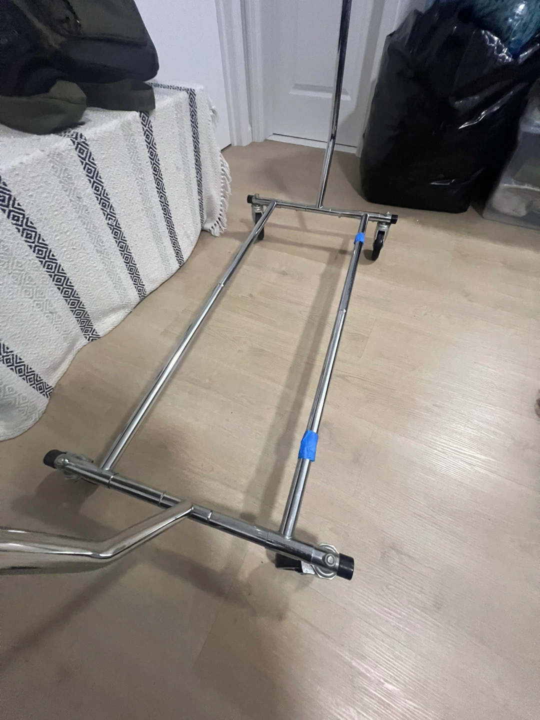 Rolling Metal Clothing Rack