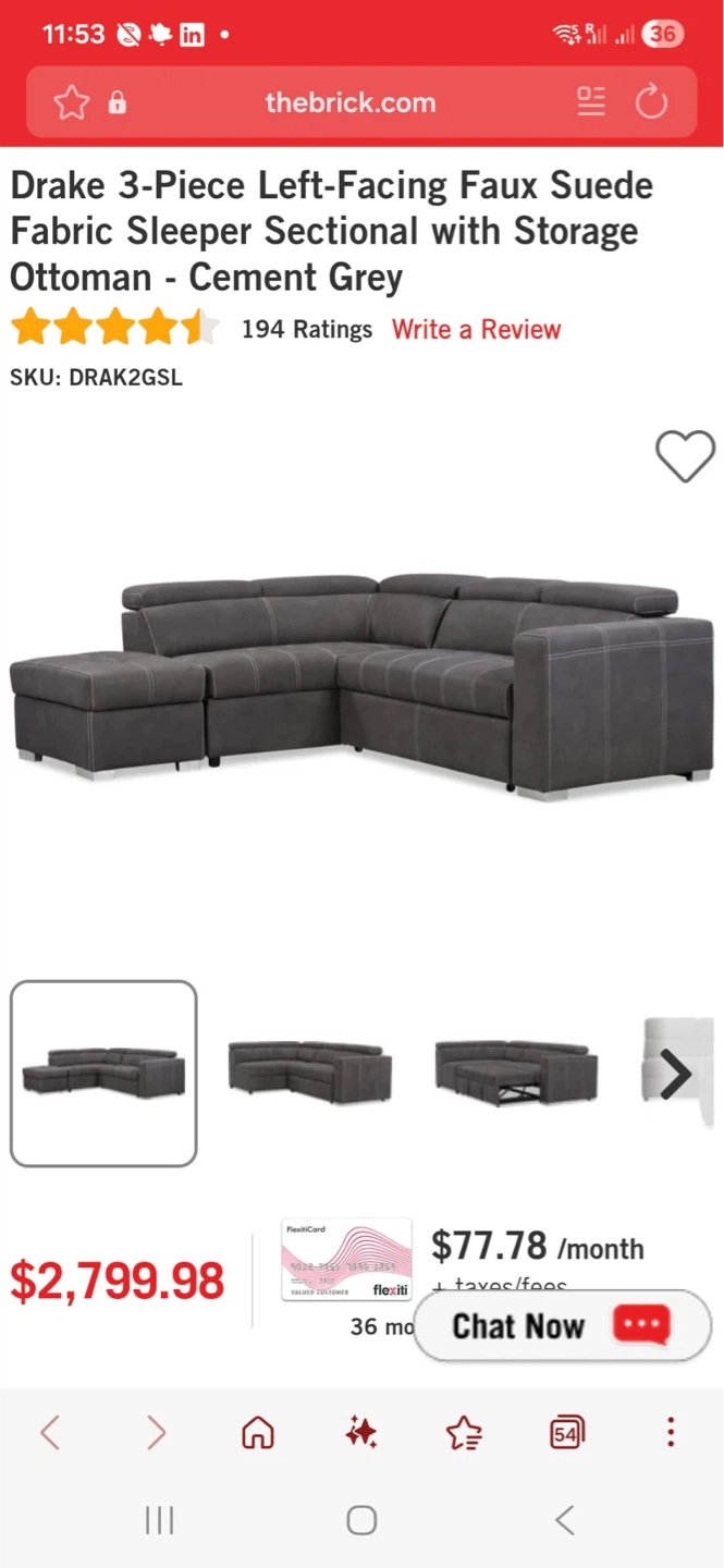 Drake 3-Piece Faux Suede Sleeper Sectional with Storage Ottoman - photo 5