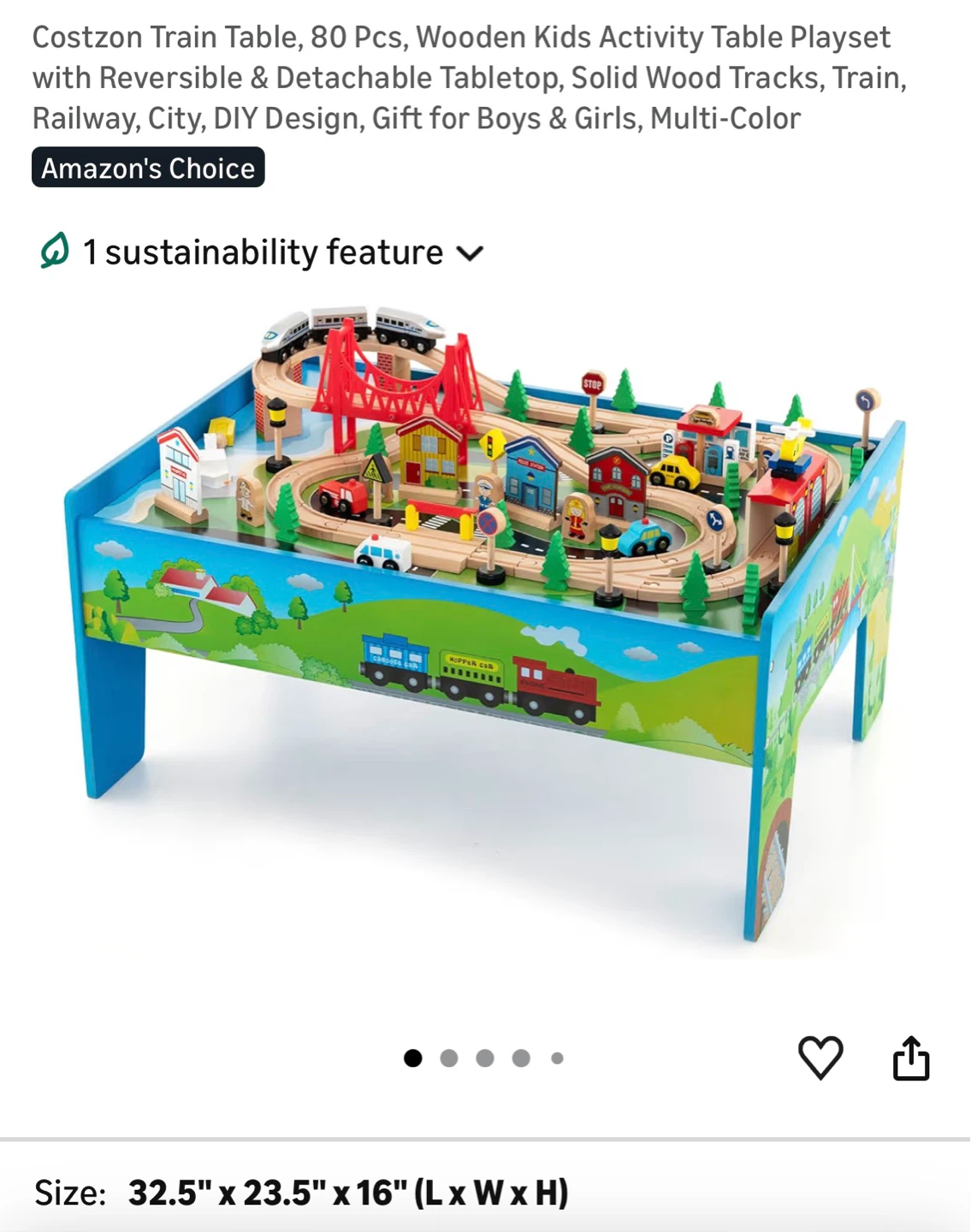 Wooden Kids Activity Table Playset