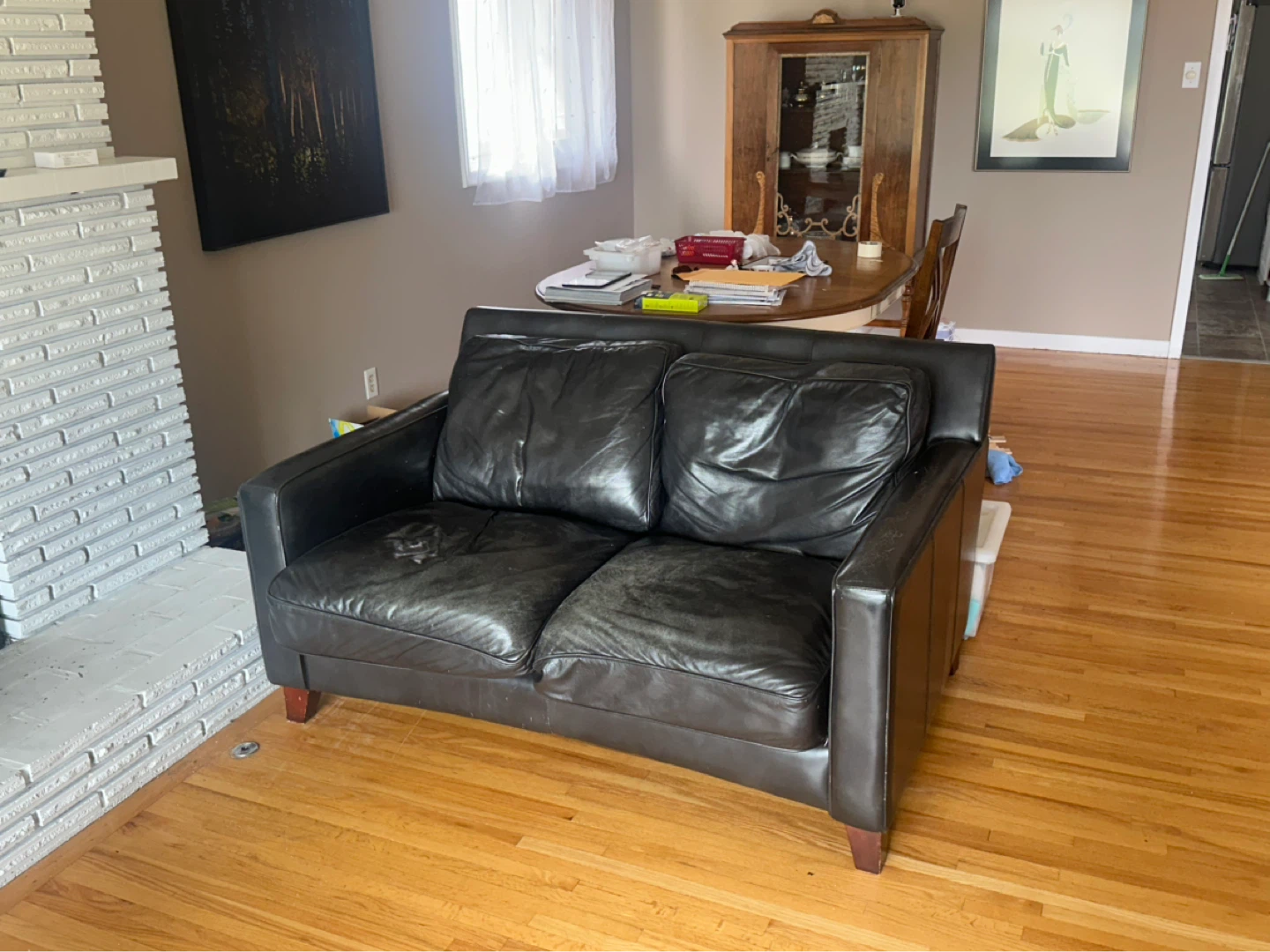 Black Leather Sofa, Loveseat, and Armchair Set - photo 2