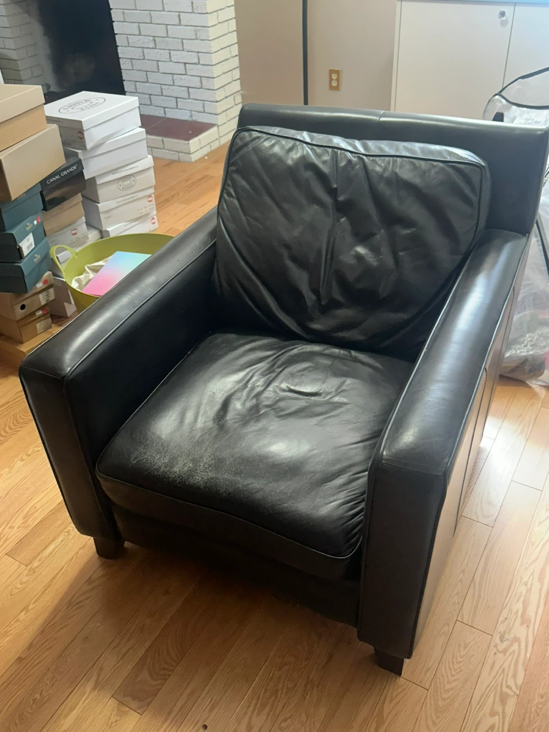Black Leather Sofa, Loveseat, and Armchair Set