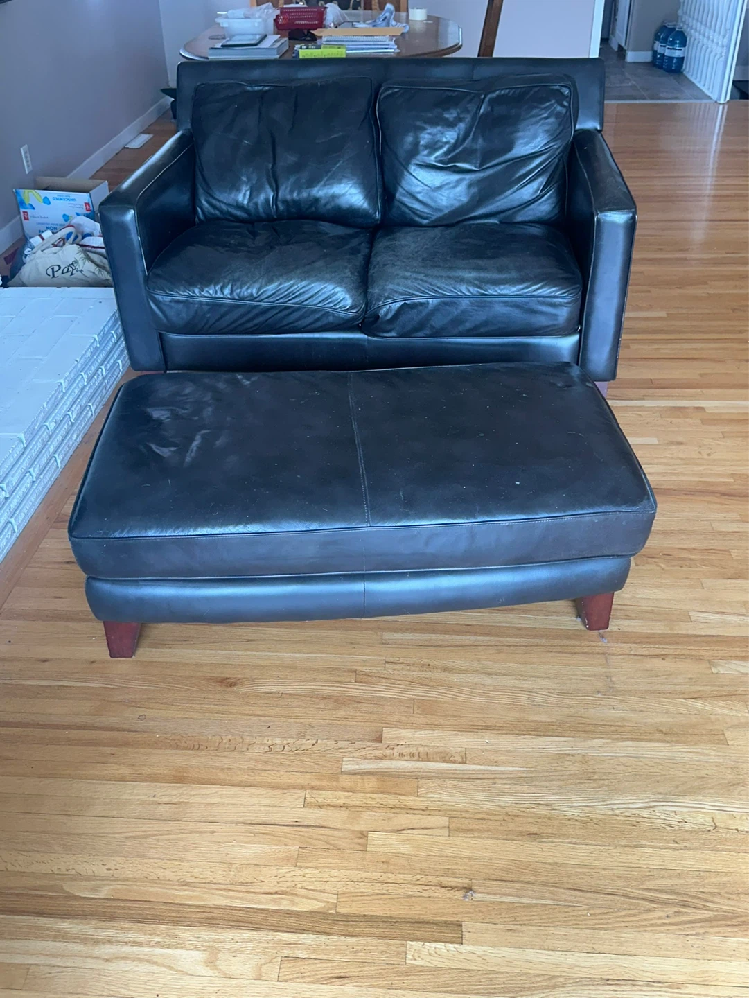 Black Leather Sofa, Loveseat, and Armchair Set - photo 3
