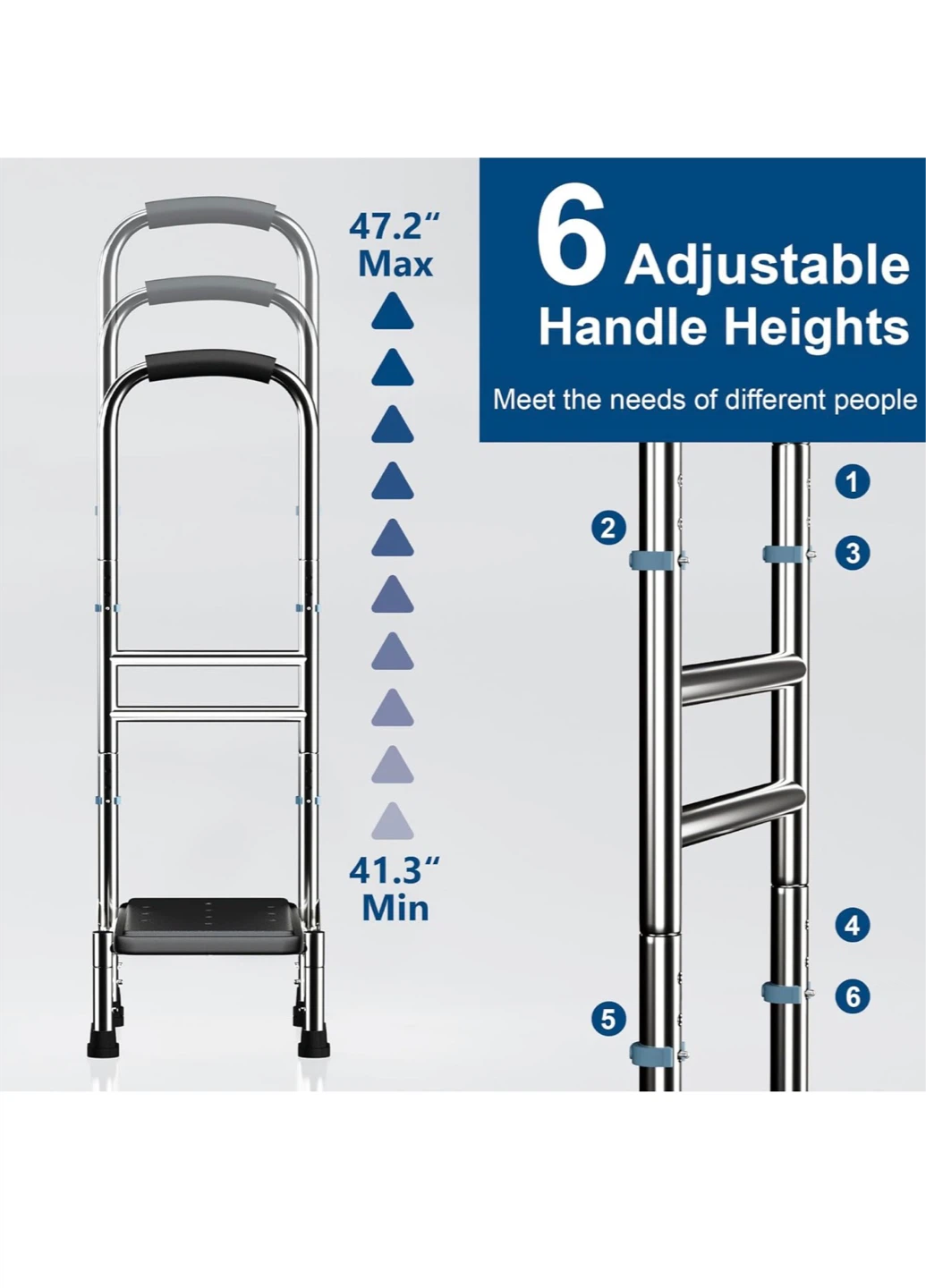 Step Stool with Handle for Seniors - 400lbs Capacity S6S - photo 3