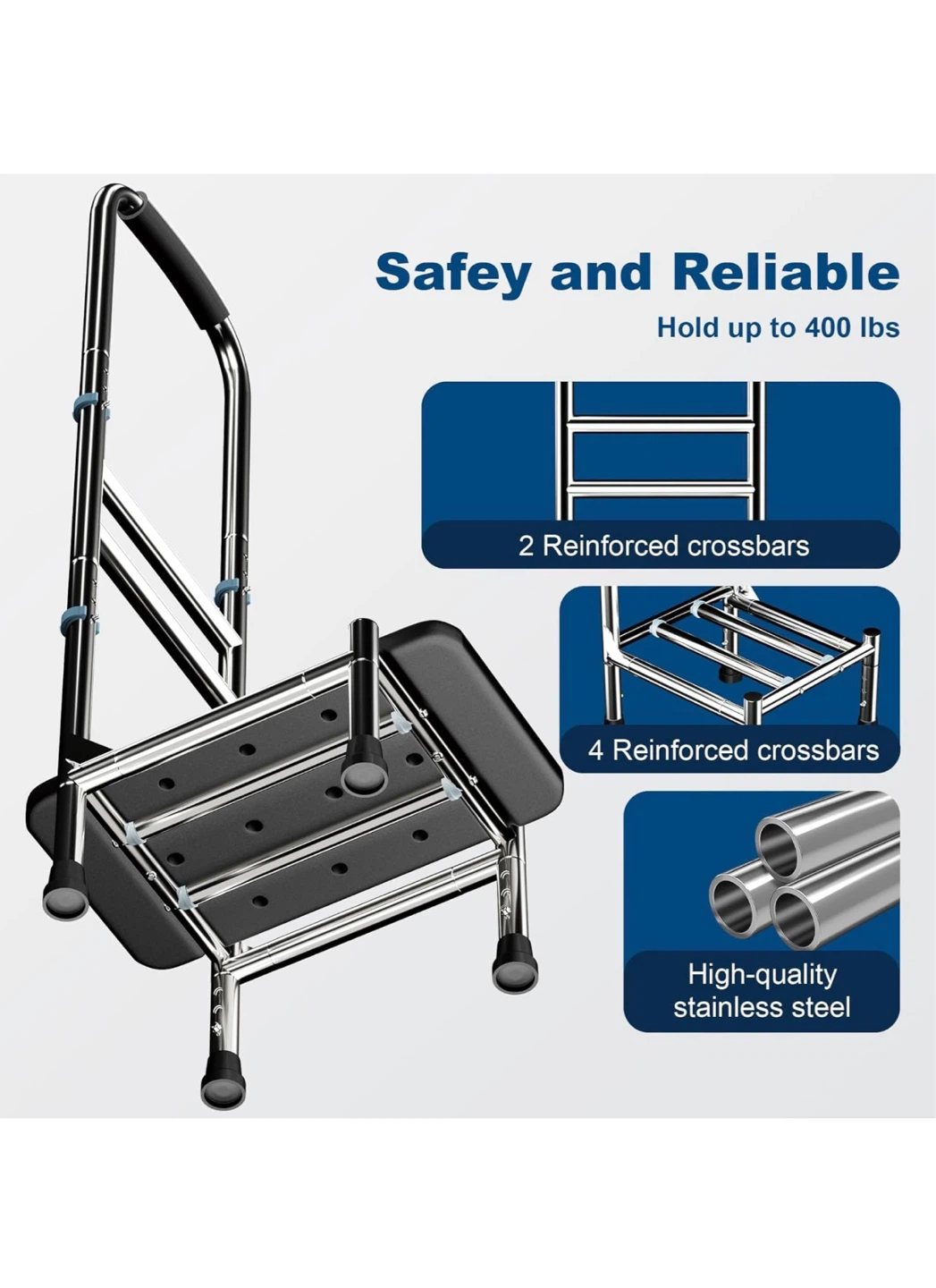 Step Stool with Handle for Seniors - 400lbs Capacity S6S - photo 4