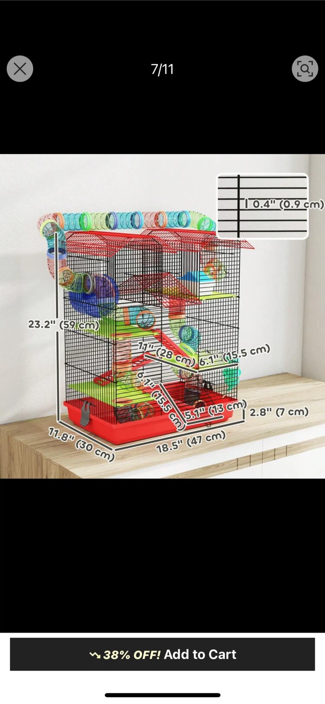Multi-Level Hamster Cage with Tubes - photo 2