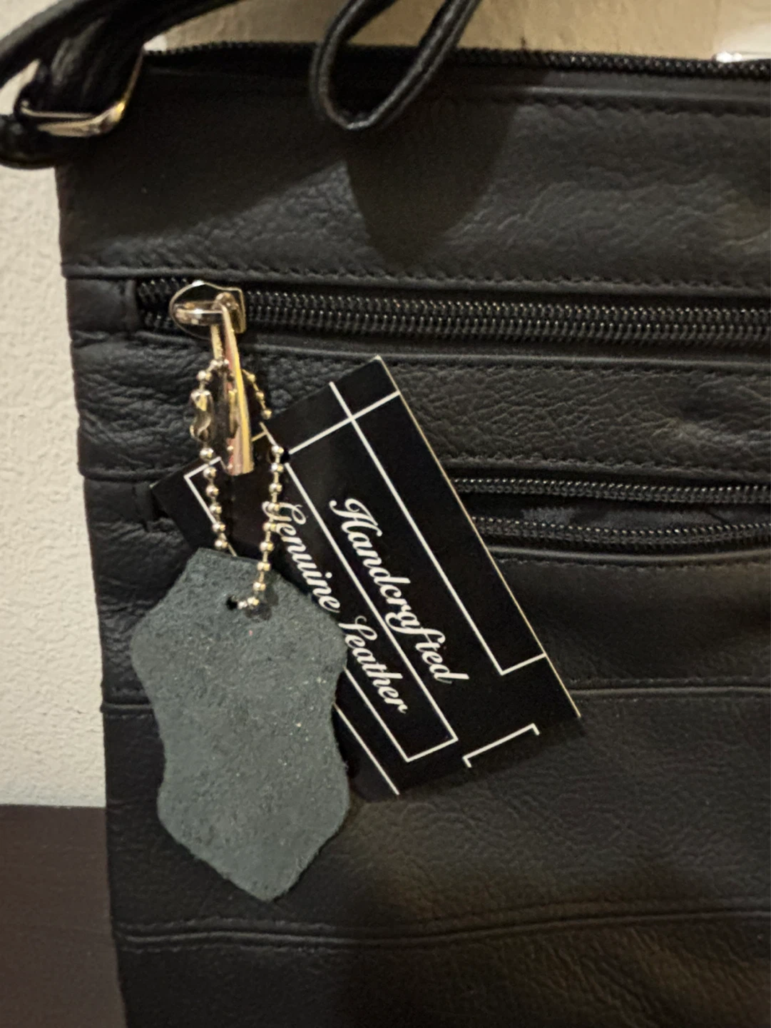 NEW Black Genuine Leather Crossbody Bag - photo 2