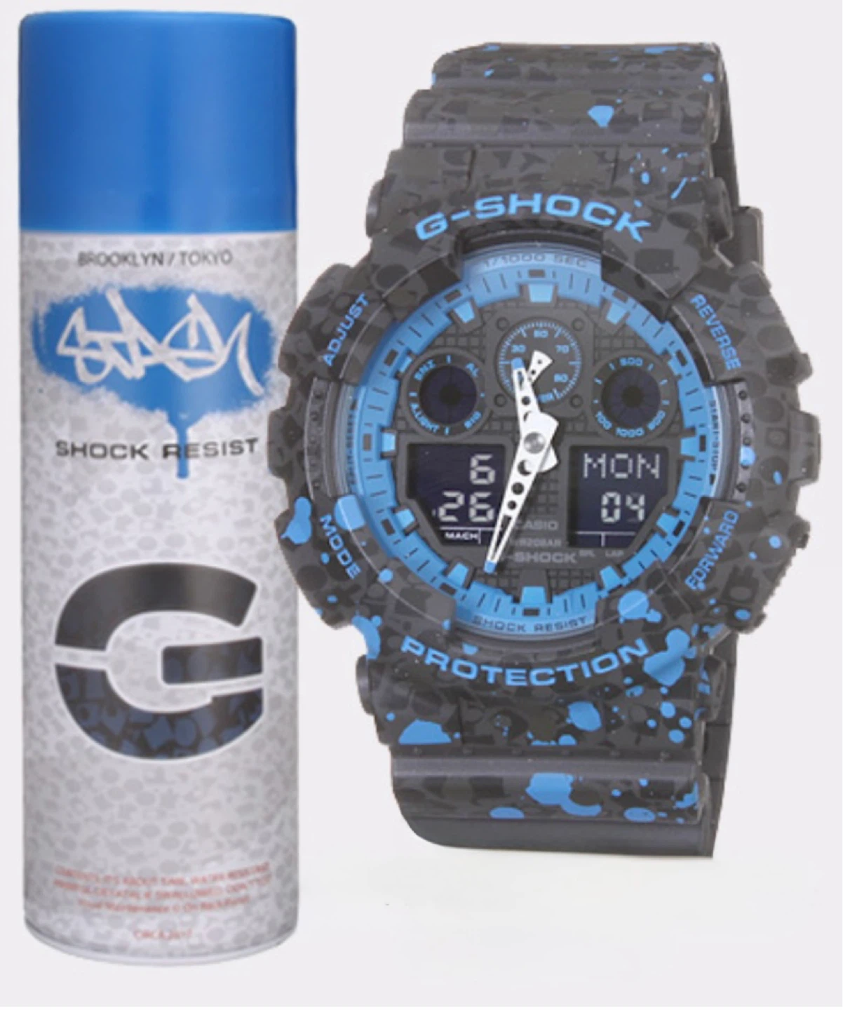 Casio G-Shock GA-100ST Watch with Custom Spray Paint Design