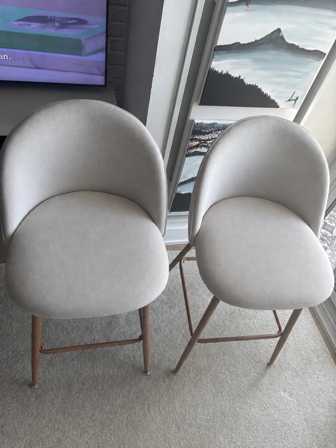 2 Wayfair Bar Chairs with a Rustic Bar Table Set with 2 Stools - photo 3