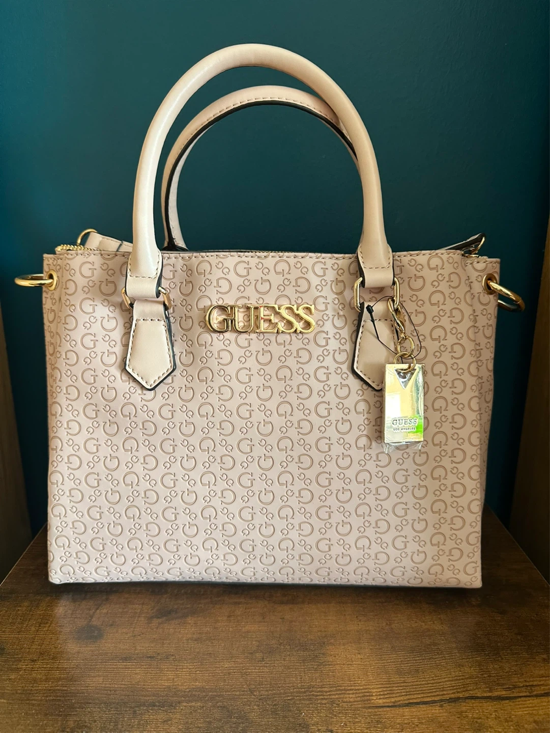 *NEW* GUESS Zakaria Debossed Logo Satchel, Rose Pink