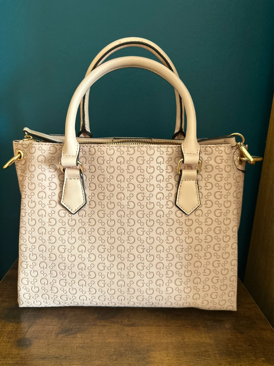 *NEW* GUESS Zakaria Debossed Logo Satchel, Rose Pink - photo 2