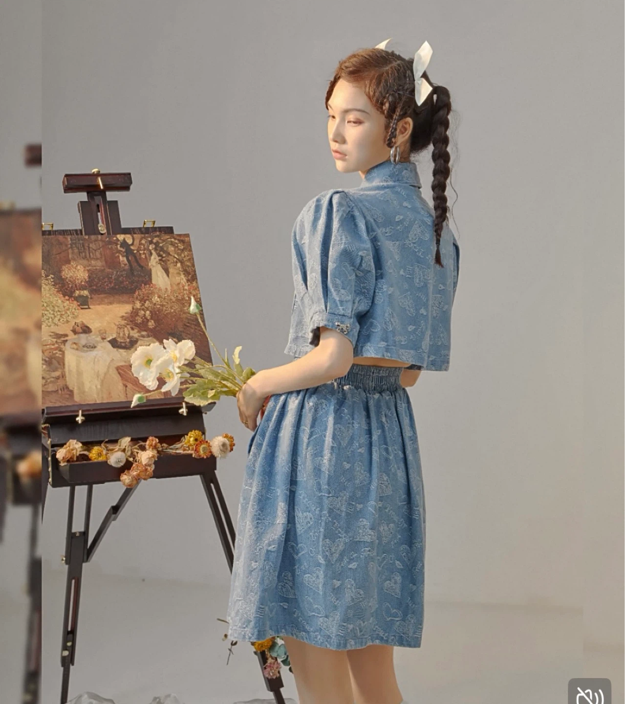 Denim Crop Top and Skirt - photo 3