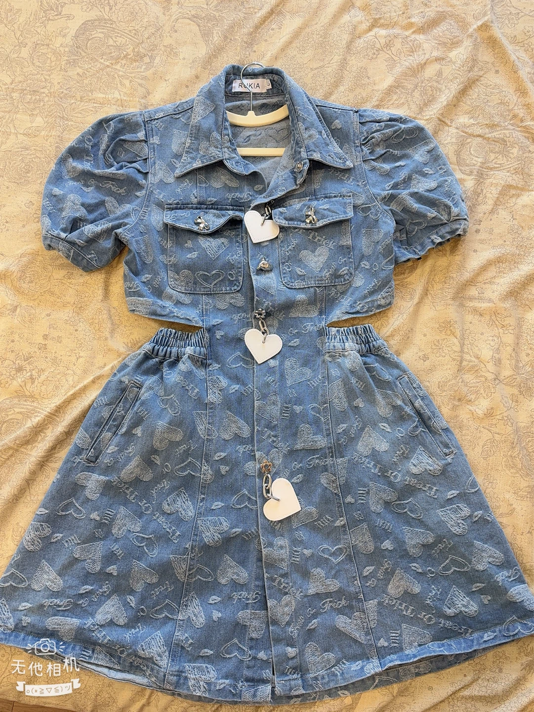 Denim Crop Top and Skirt - photo 5