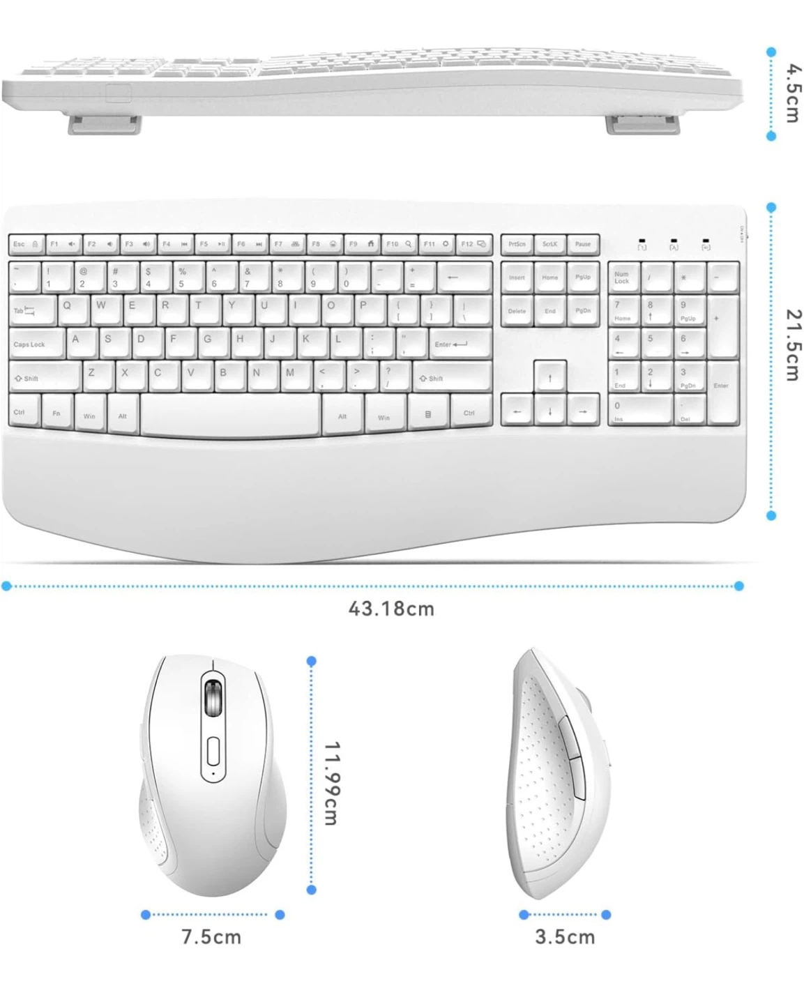Wireless Keyboard and Mouse Combo - White KEY - photo 4
