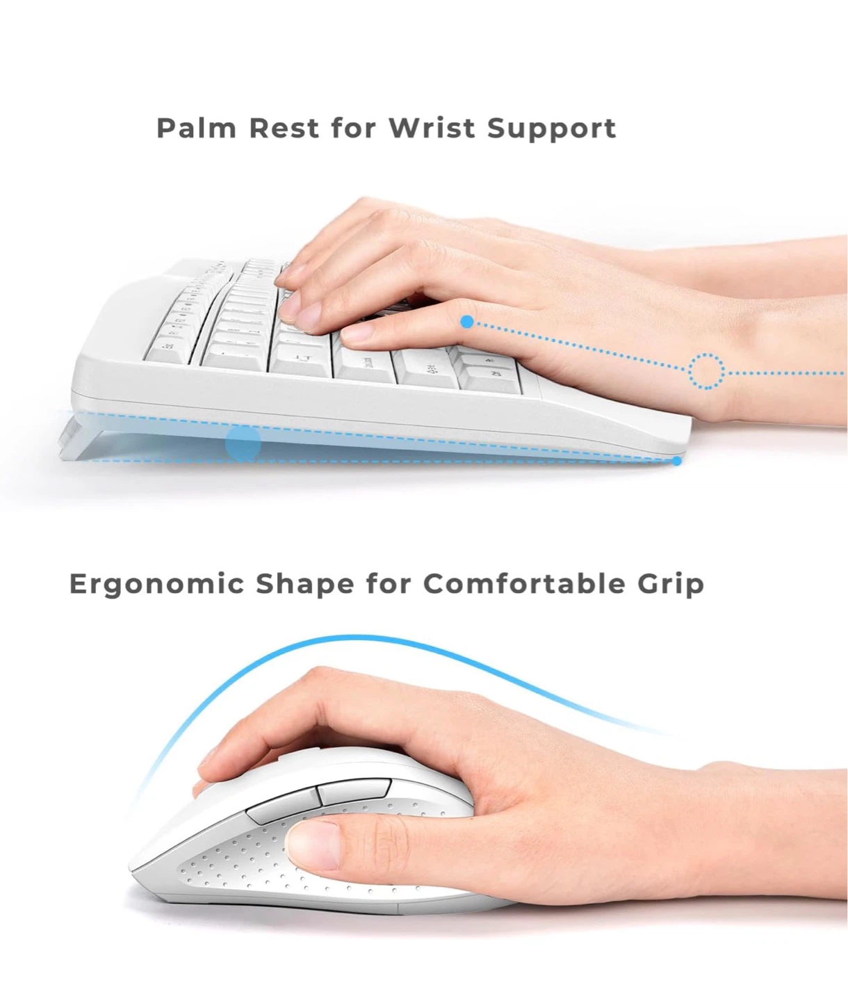 Wireless Keyboard and Mouse Combo - White KEY - photo 3