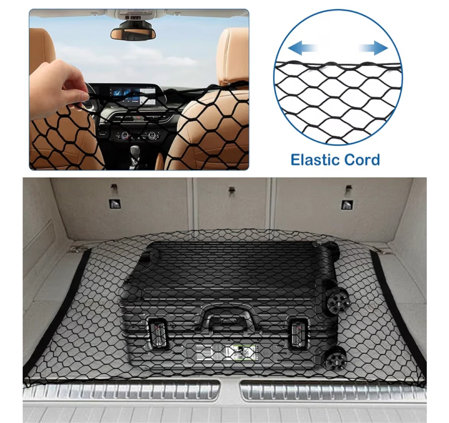 Universal Car Cargo & Pet Barrier Net Mesh - XXL (70x120 cm)