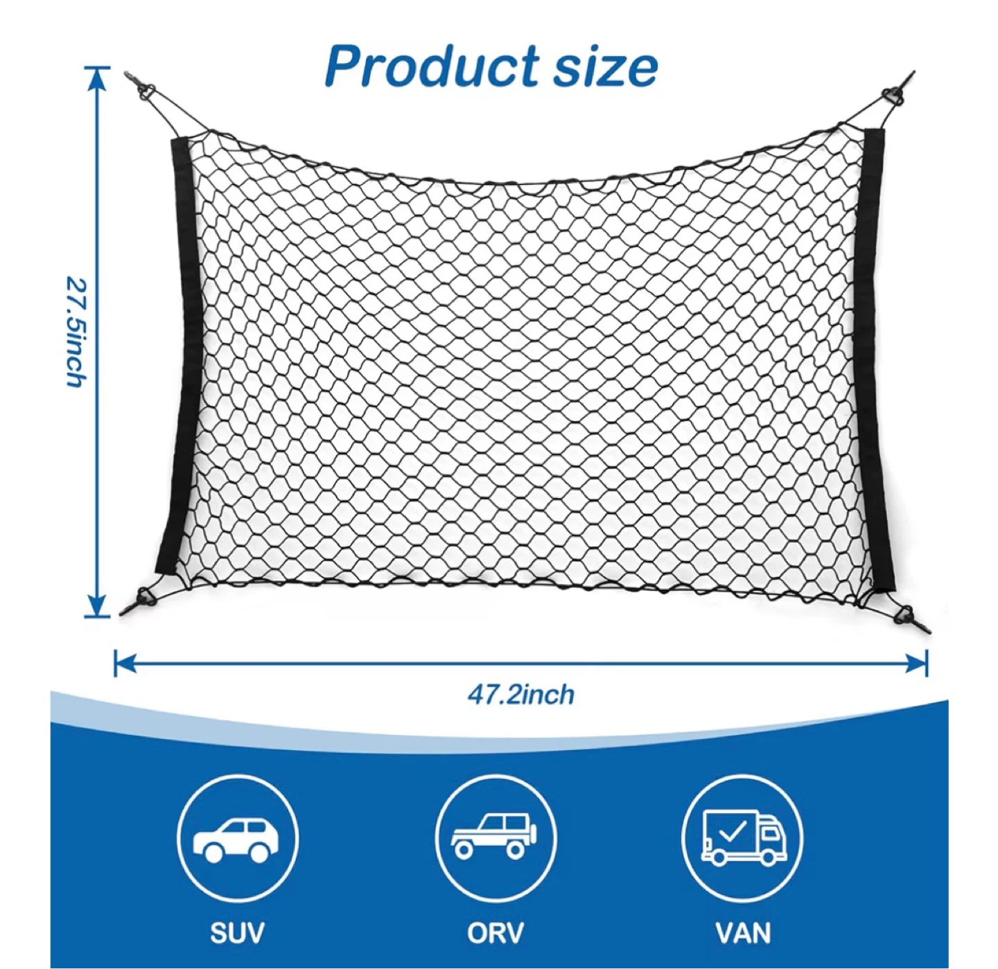 Universal Car Cargo & Pet Barrier Net Mesh - XXL (70x120 cm) - photo 5
