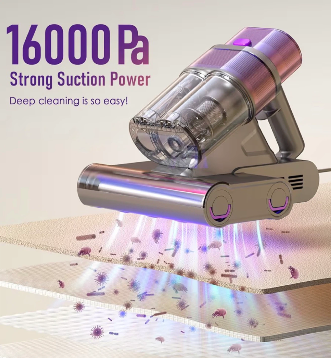 UV-C Dust Mite Vacuum Cleaner with Smart Display