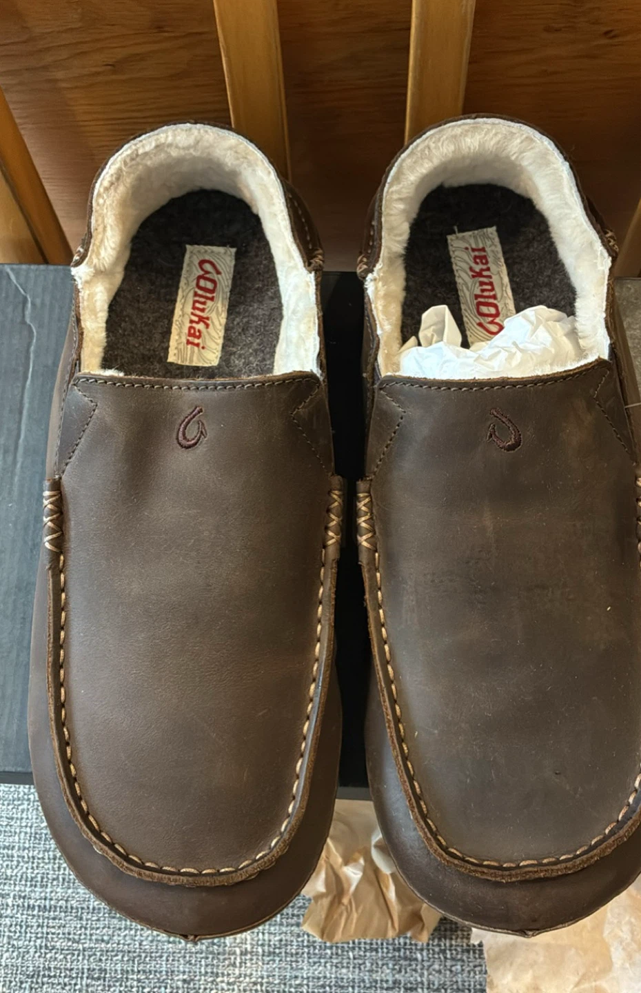New OluKai Moloa Slipper - Dark Wood - Men's 11