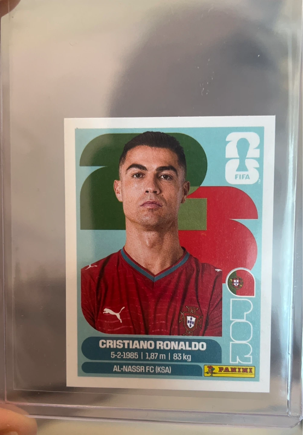 Cristiano Ronaldo Panini World Cup 2026 White boarder Sticker