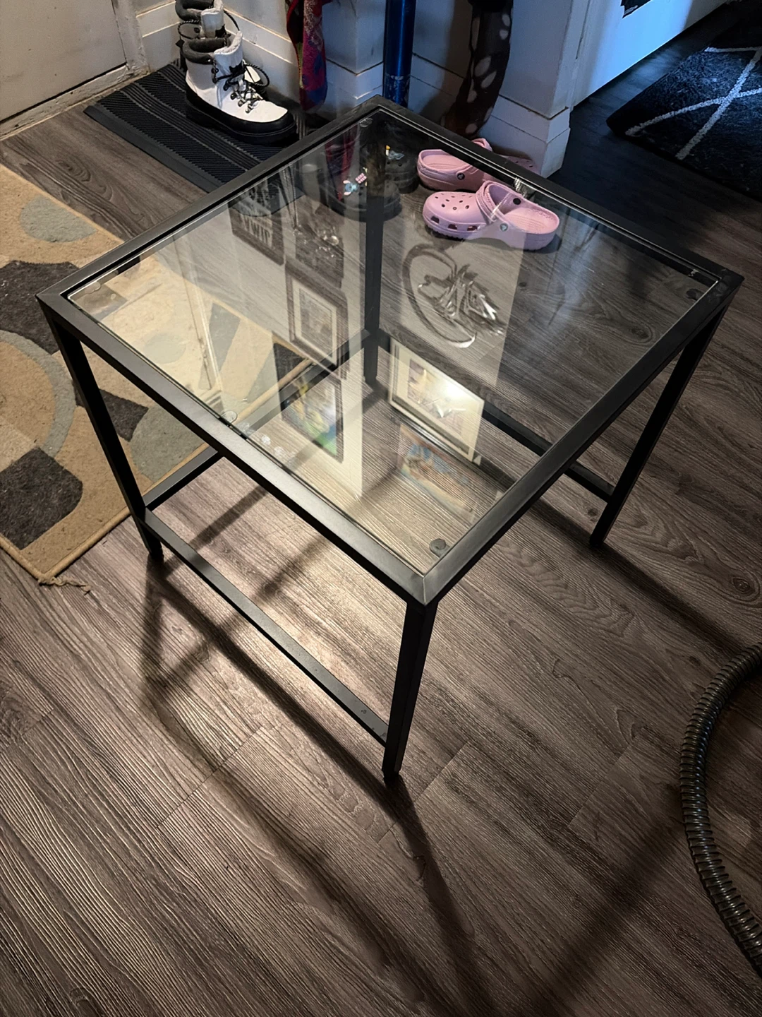 Glass Top End Table