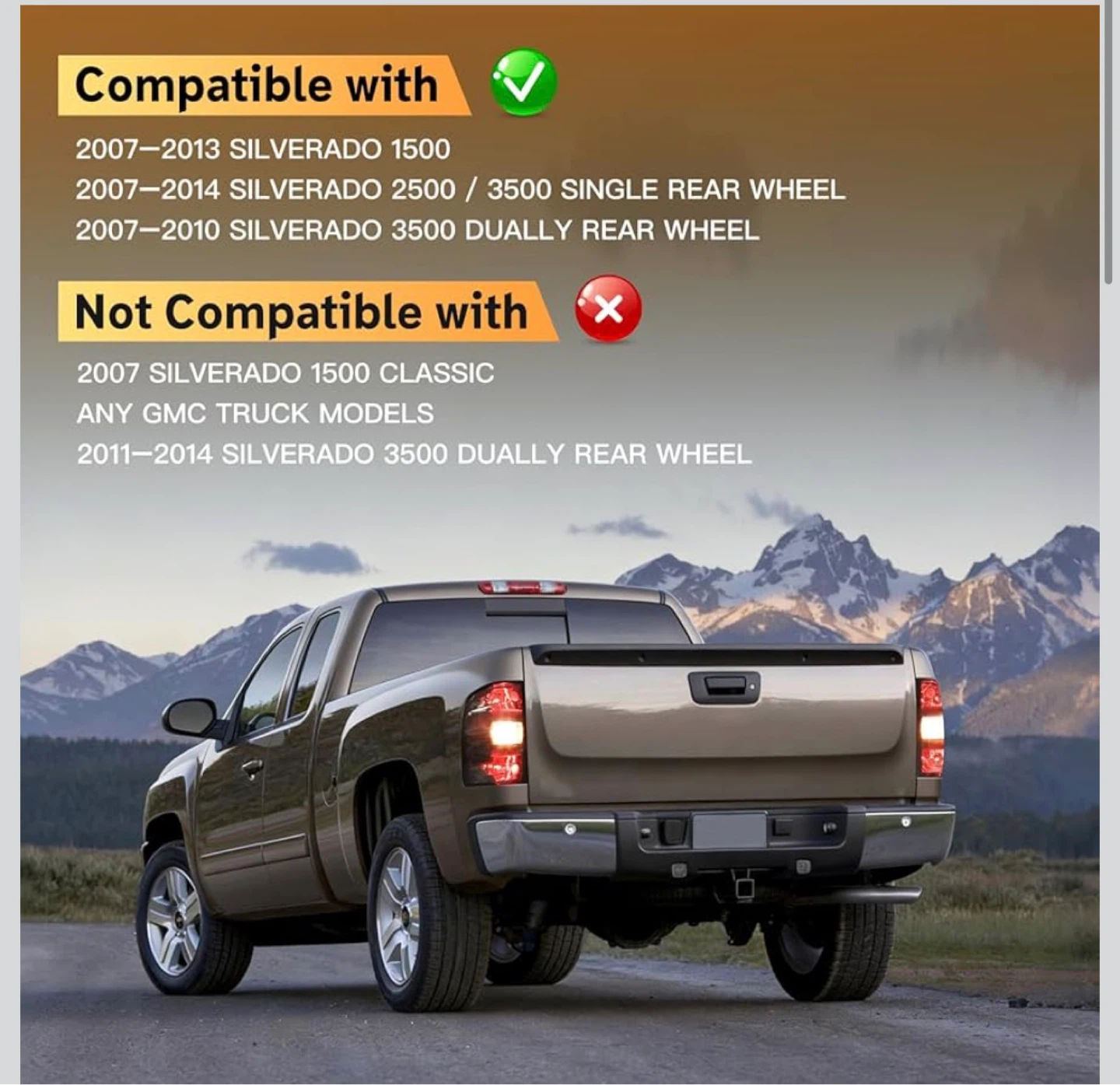 Smoked Black Tail Lights for Silverado 2007-2014 S713 - photo 2