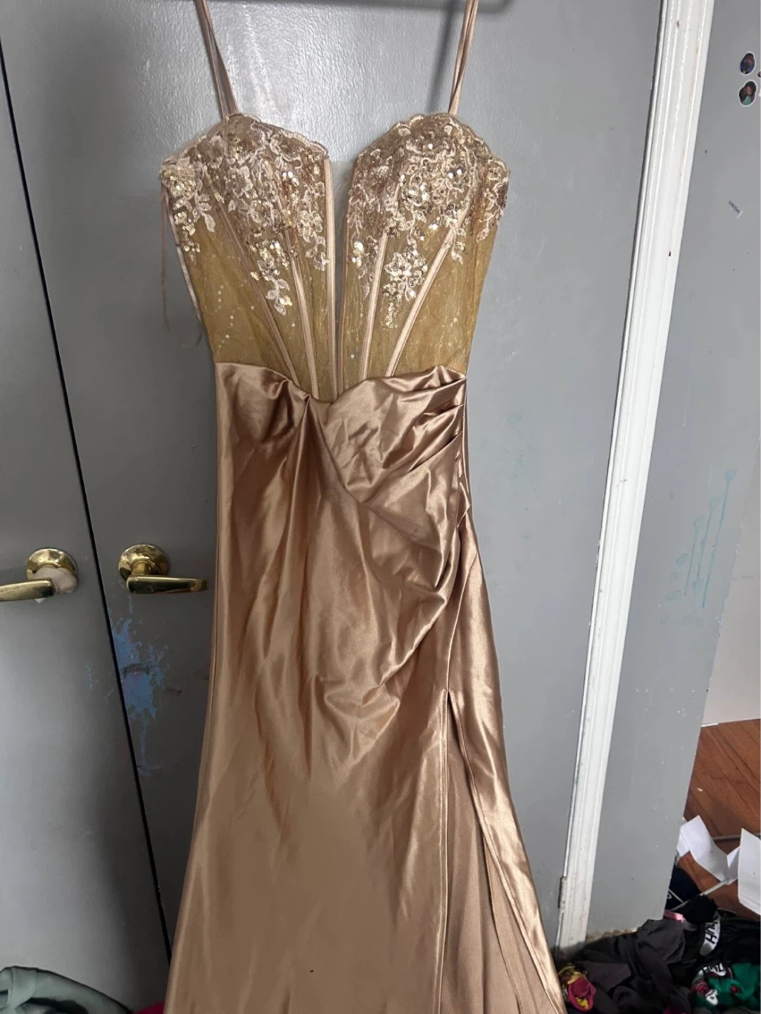 gold prom dress