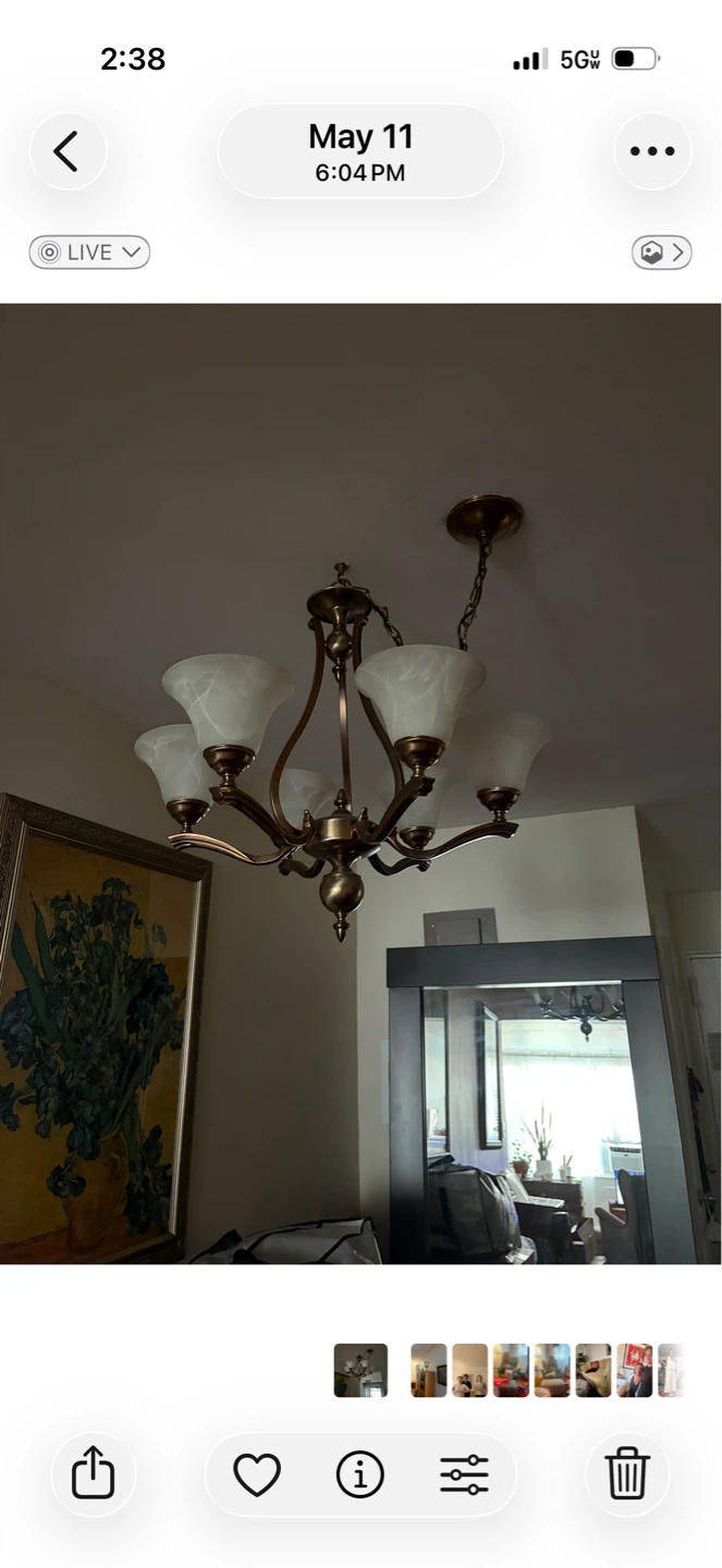 Antique Brass 5-Light Chandelier
