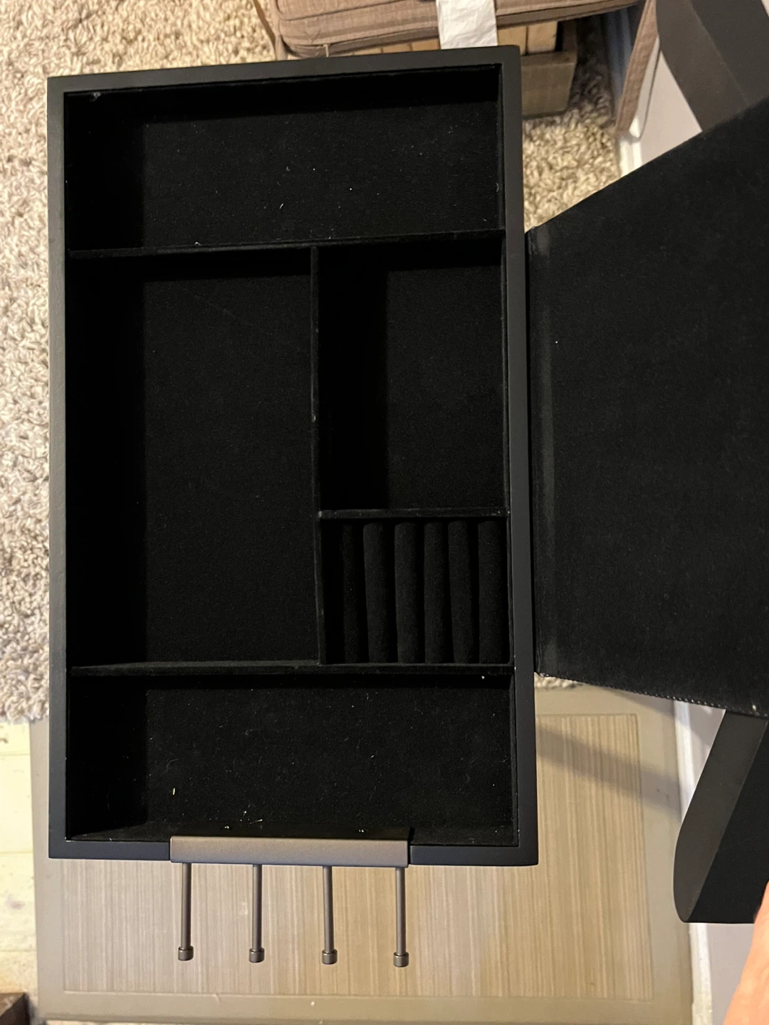 Black Valet Stand with Drawer and Hanger - photo 4