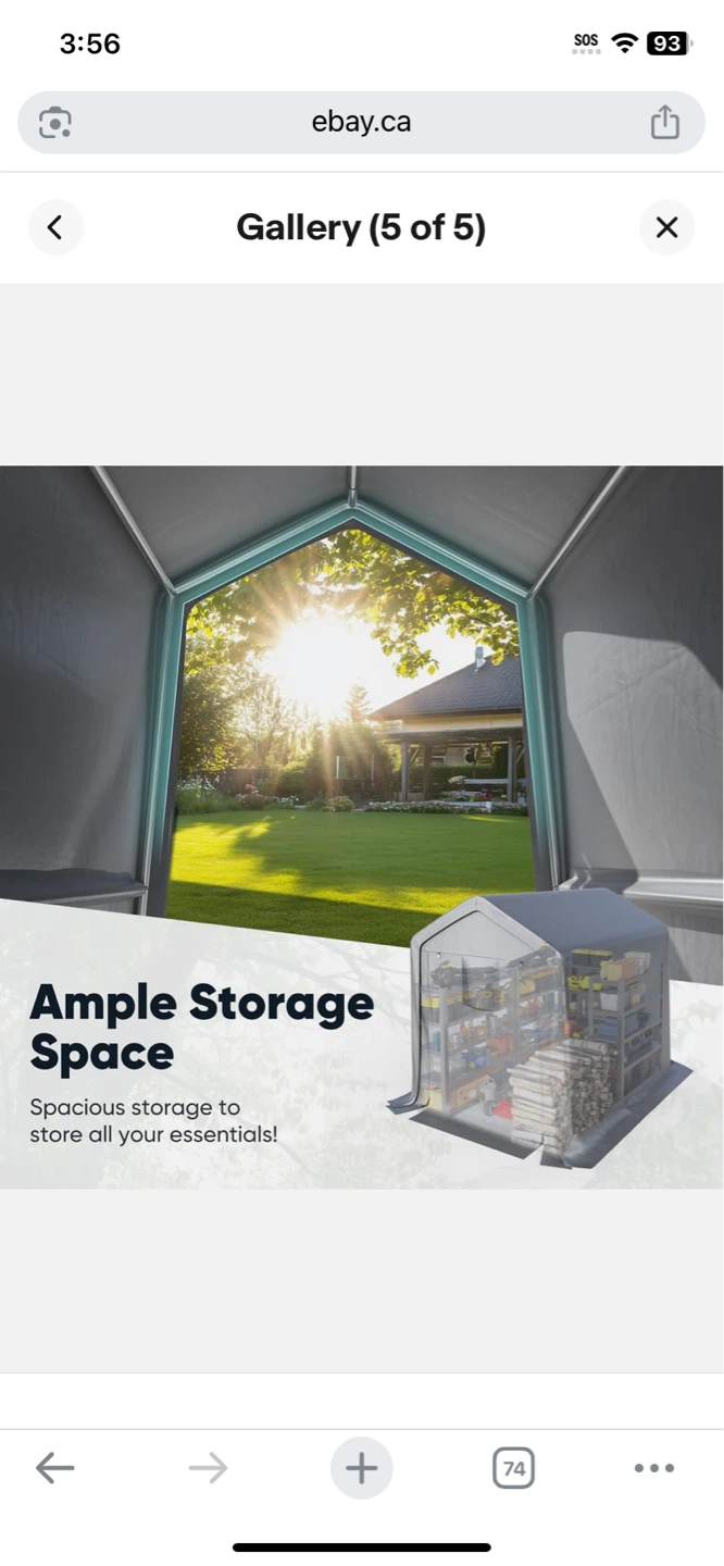 GENERIC 6X8FT CARPORT SHELTER - photo 4