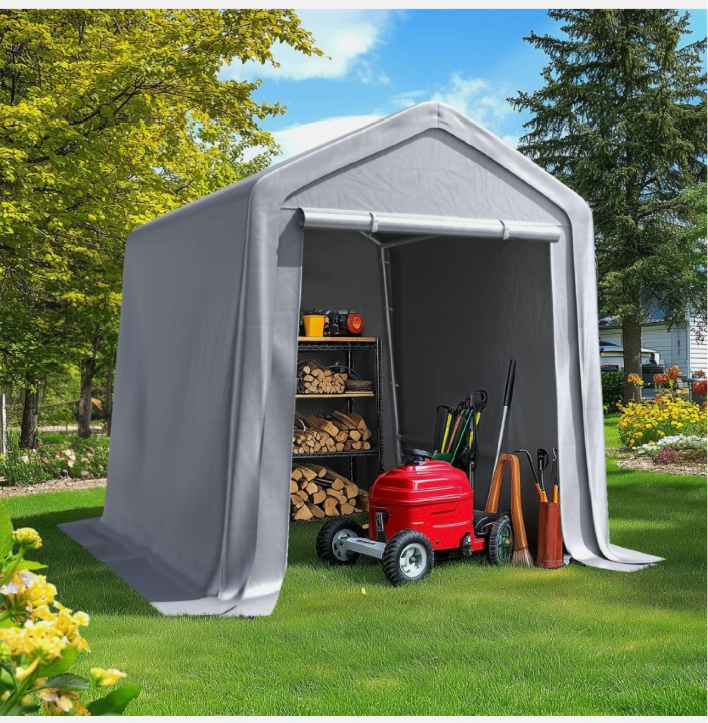GENERIC 6X8FT CARPORT SHELTER - photo 2