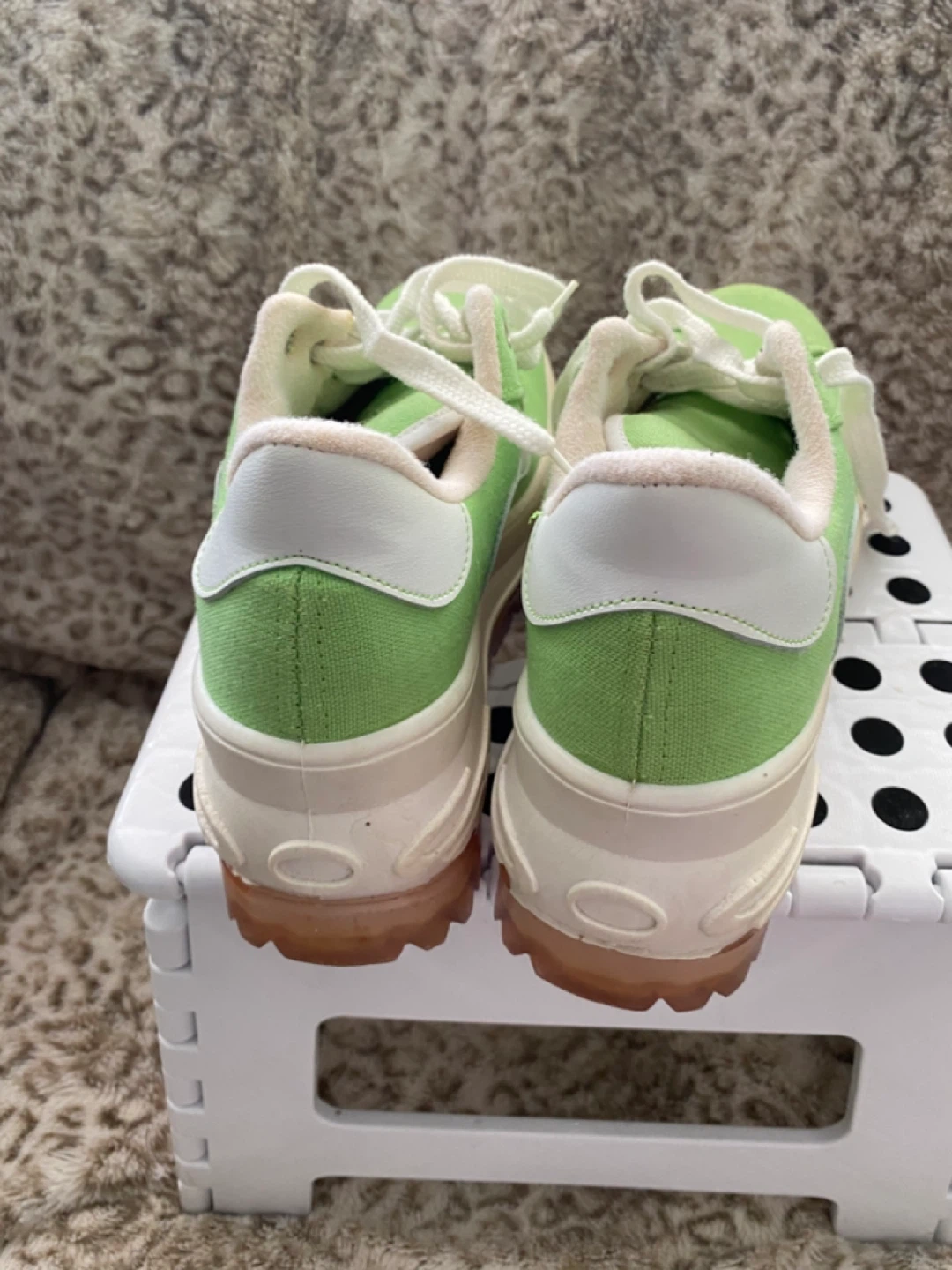 Vintage Lime  Green Platform Sneakers - photo 3
