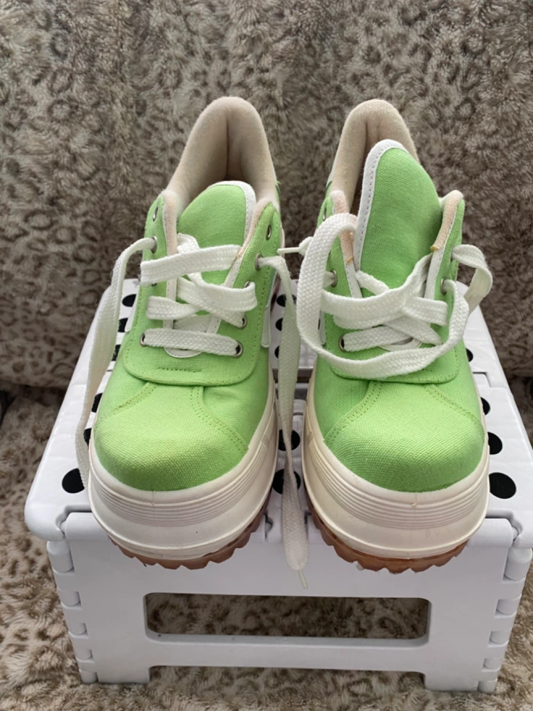 Vintage Lime  Green Platform Sneakers