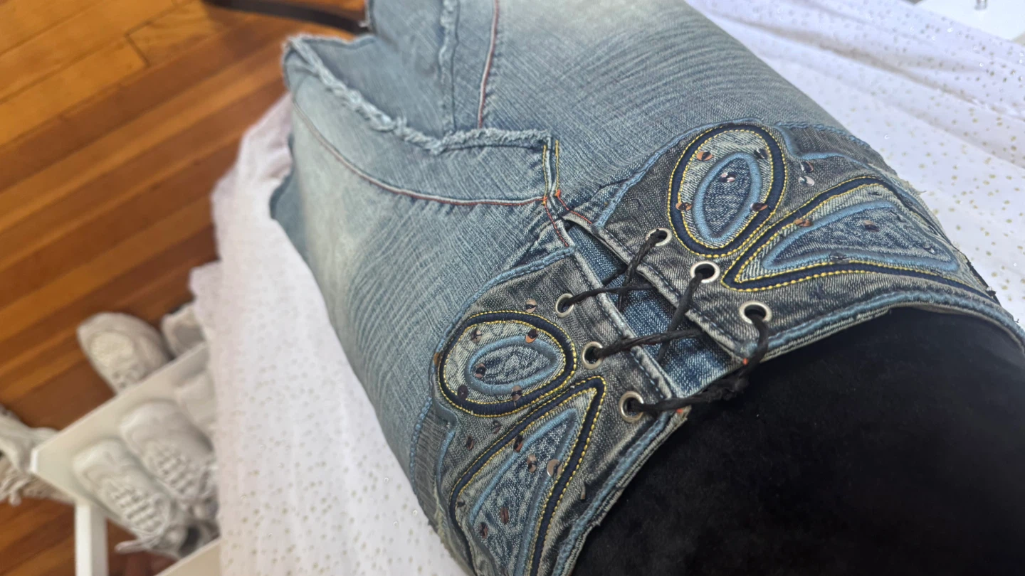 Butterfly Design Denim Skirt - photo 4