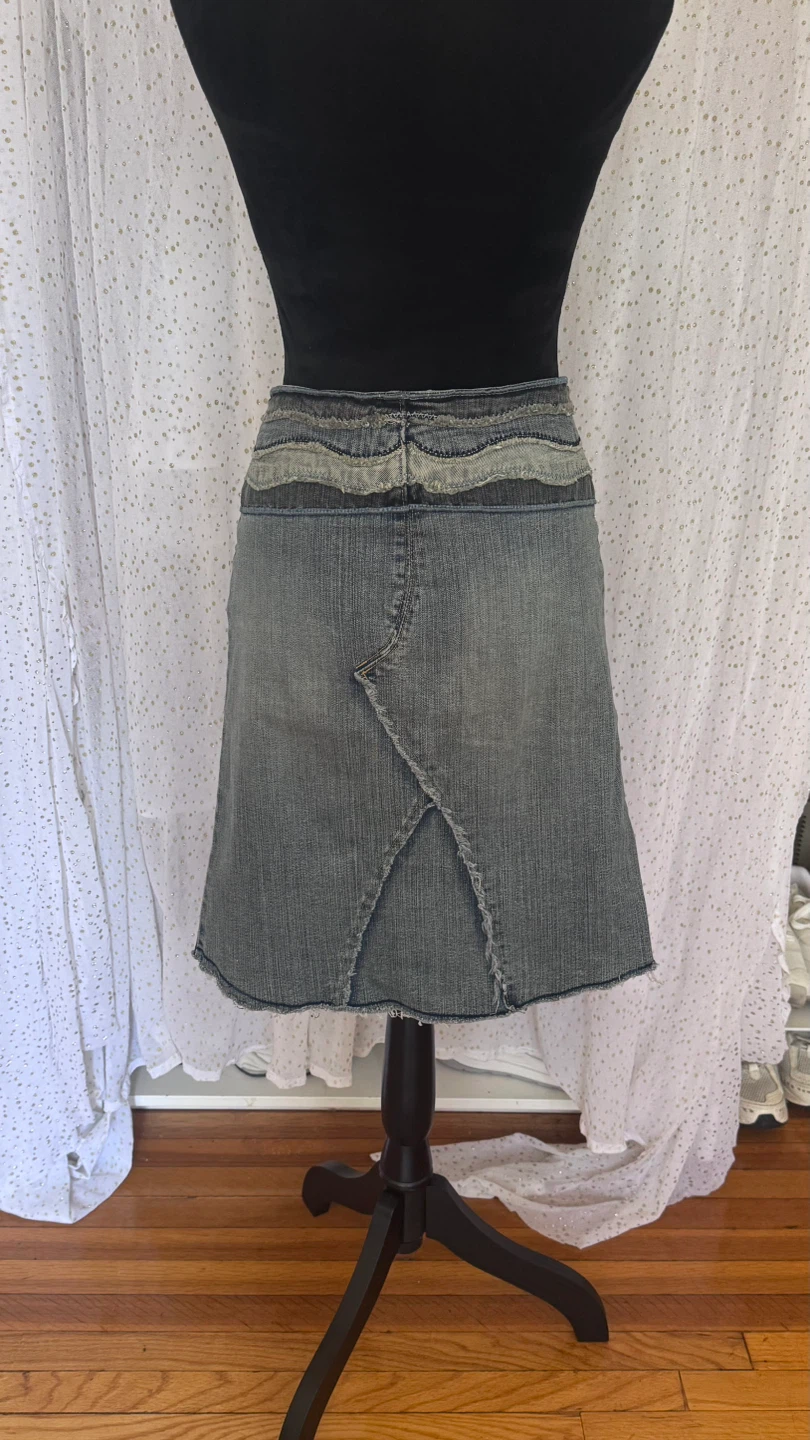 Butterfly Design Denim Skirt - photo 2