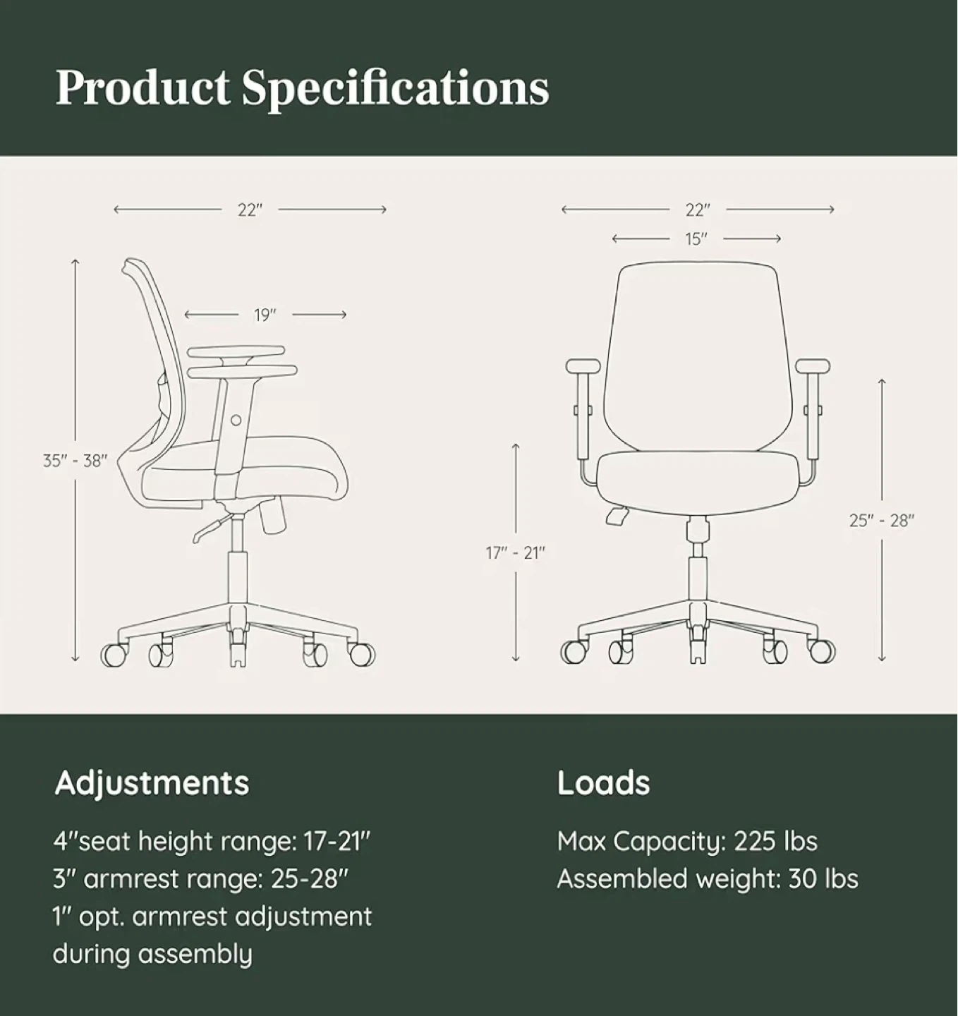 Branch adjustable office chair - photo 3
