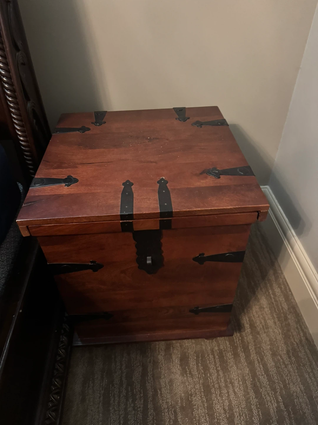 Dark Wood Bedroom Set - Dresser, Bed Frame, and Storage Chest - photo 3