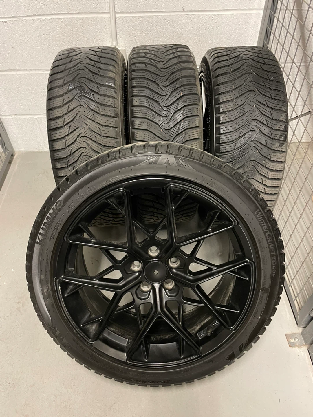 Winter tires on rims. 215/45R17 91T Tires with Black Rims