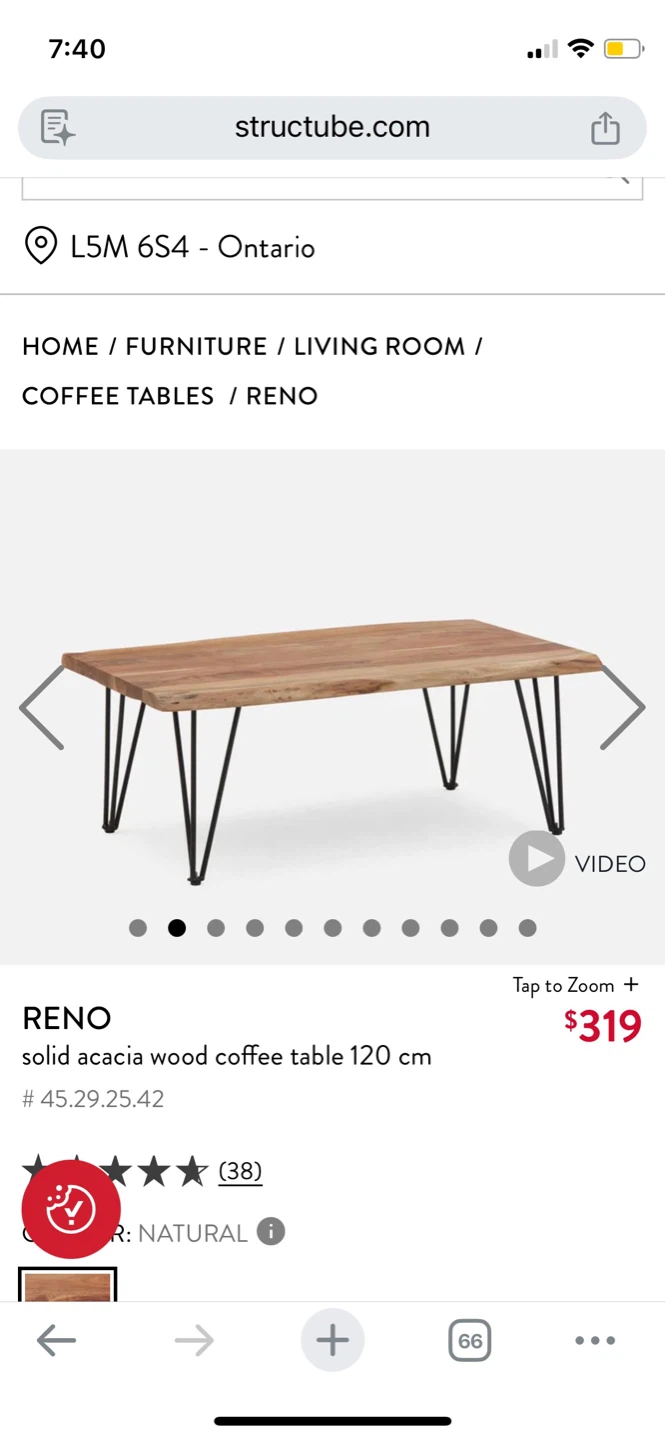 Structube Reno coffee table and side table and table lamp - photo 5
