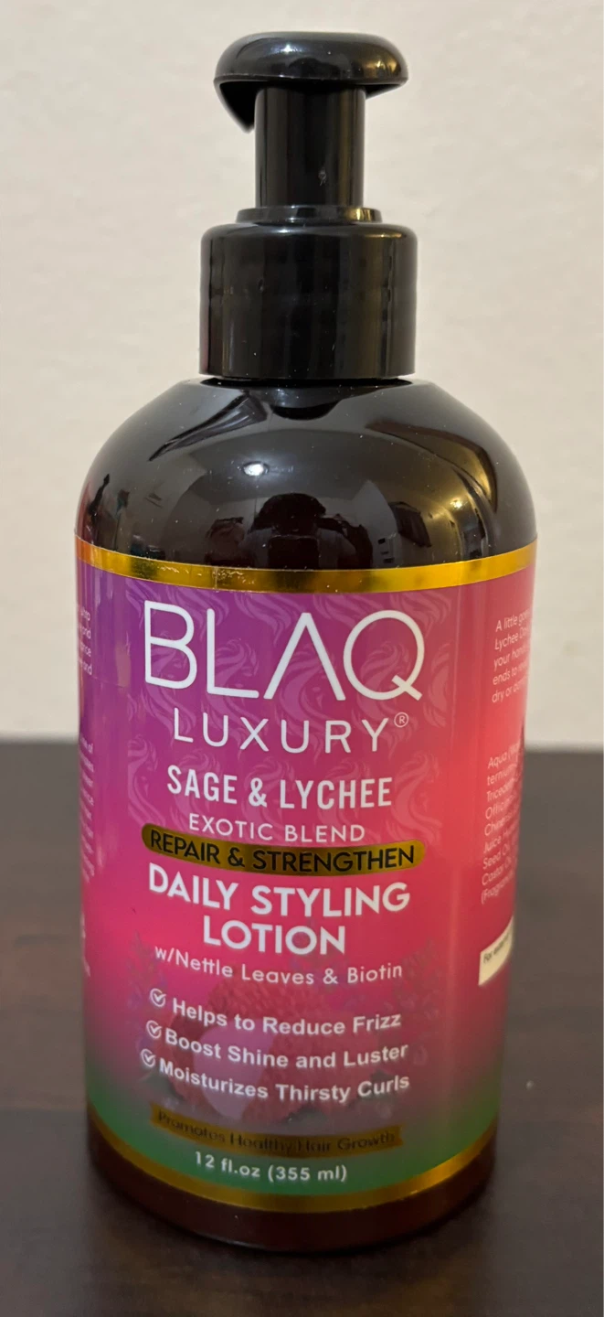 NEW-Blaq Luxury Sage & Lychee Daily Styling Lotion 12 fl oz