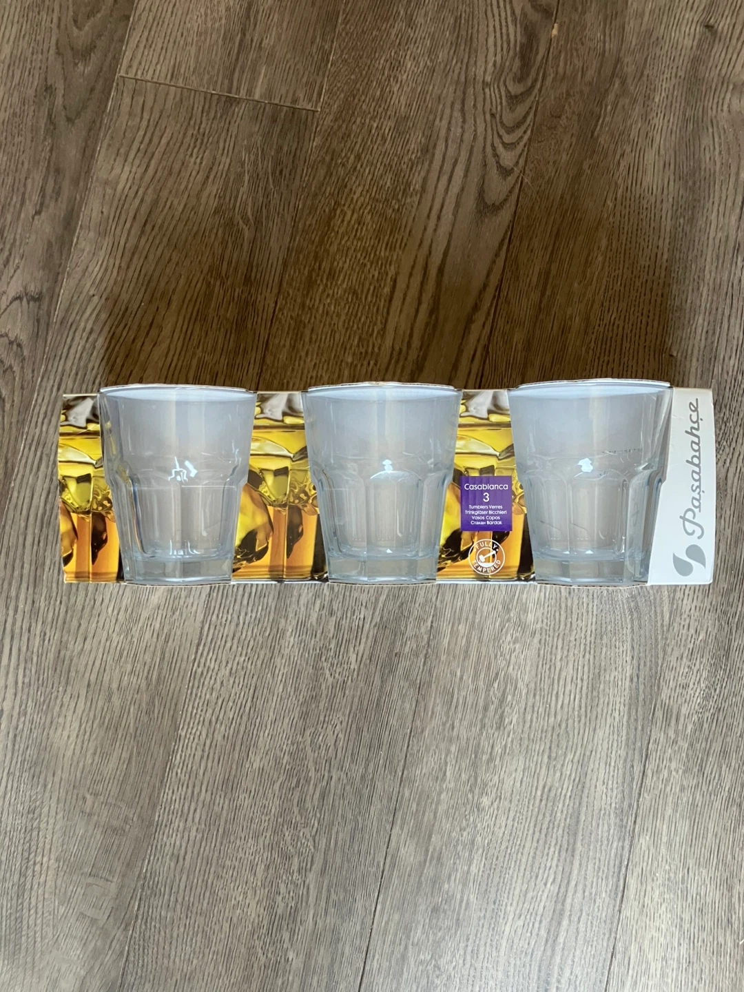 New! Pasabahce Casablanca Tumbler Glasses - Set of 3