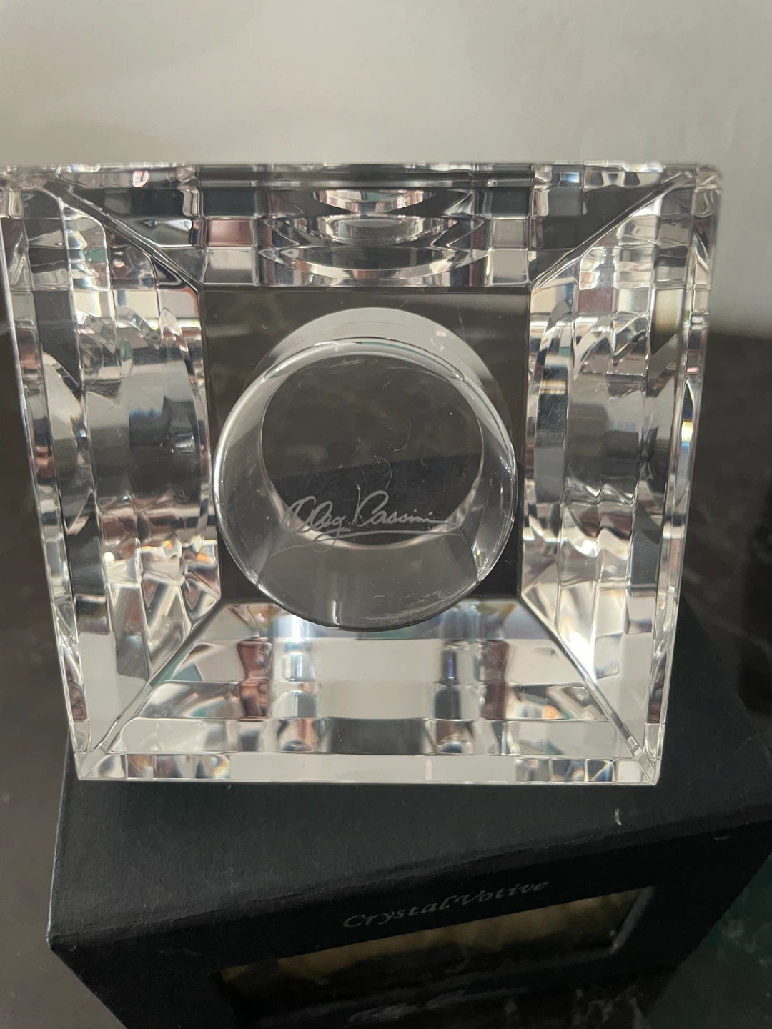 Set of 2 Crystal Votive Candle Holders by Oleg Cassini - photo 2