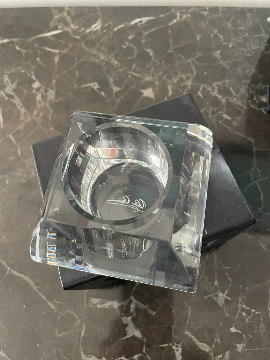 Set of 2 Crystal Votive Candle Holders by Oleg Cassini - photo 3