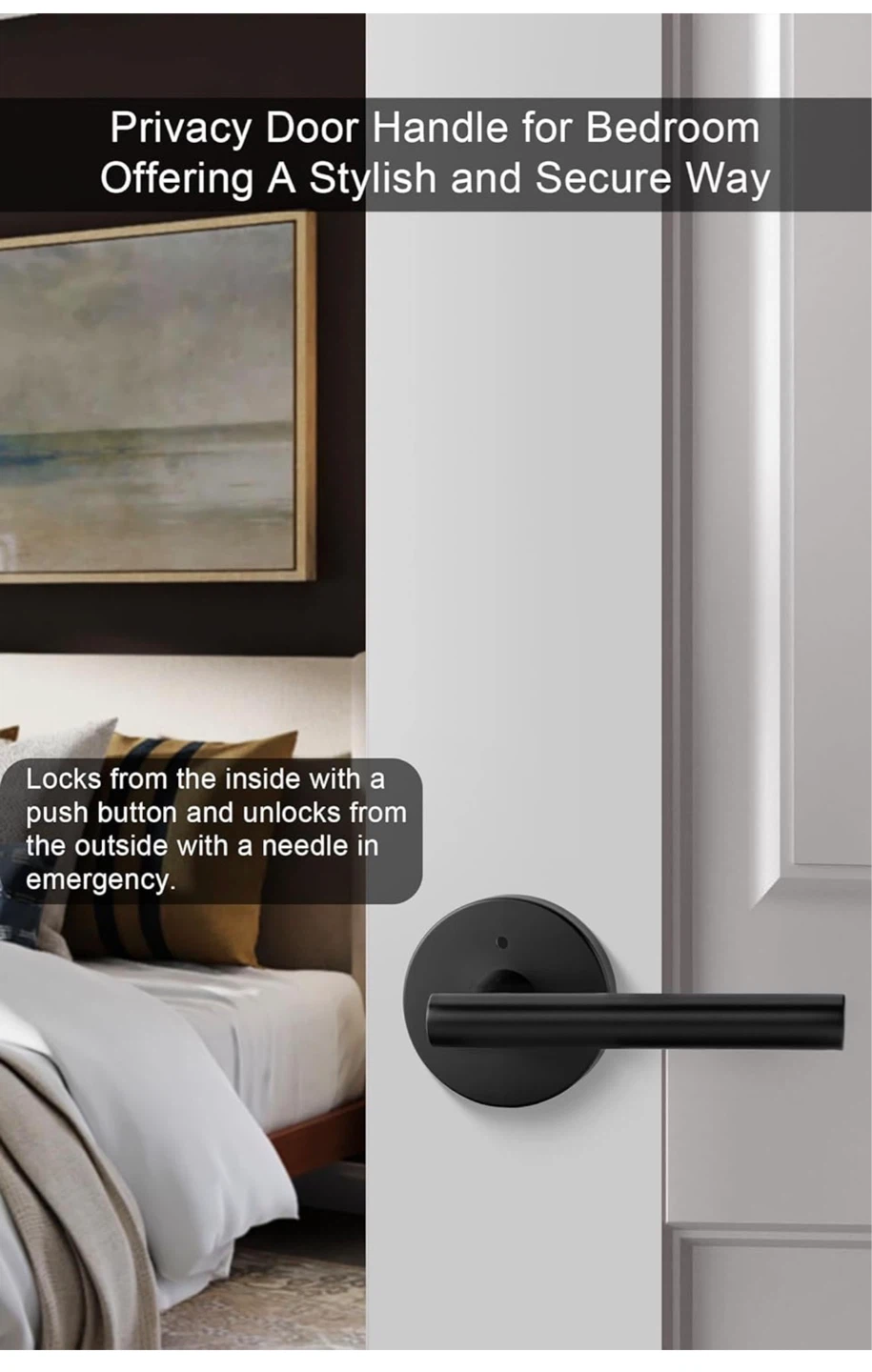 Goldenwarm Black Door Handle Interior Lever (4 Pack) 4DL - photo 2