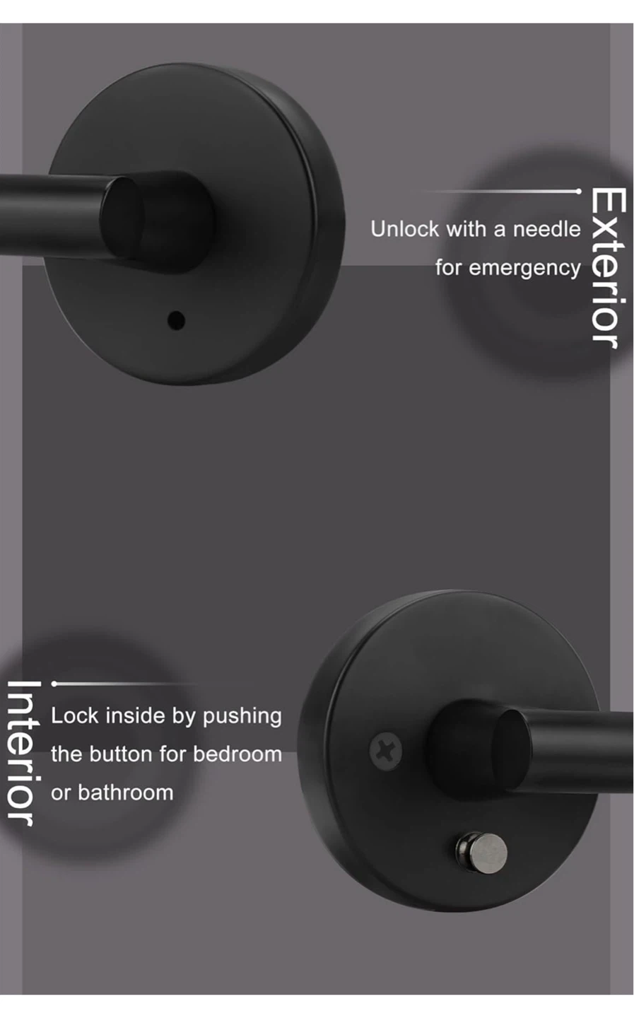 Goldenwarm Black Door Handle Interior Lever (4 Pack) 4DL - photo 5