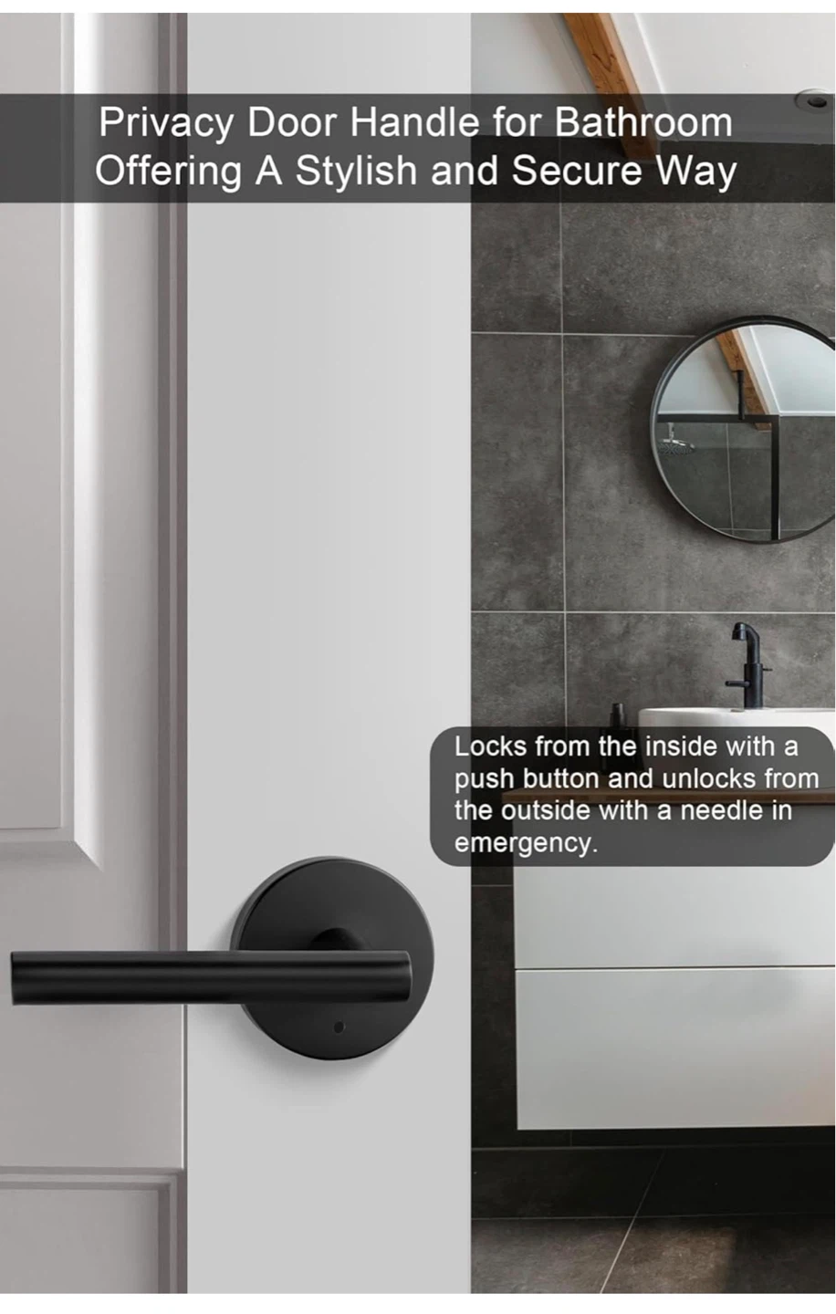 Goldenwarm Black Door Handle Interior Lever (4 Pack) 4DL - photo 3