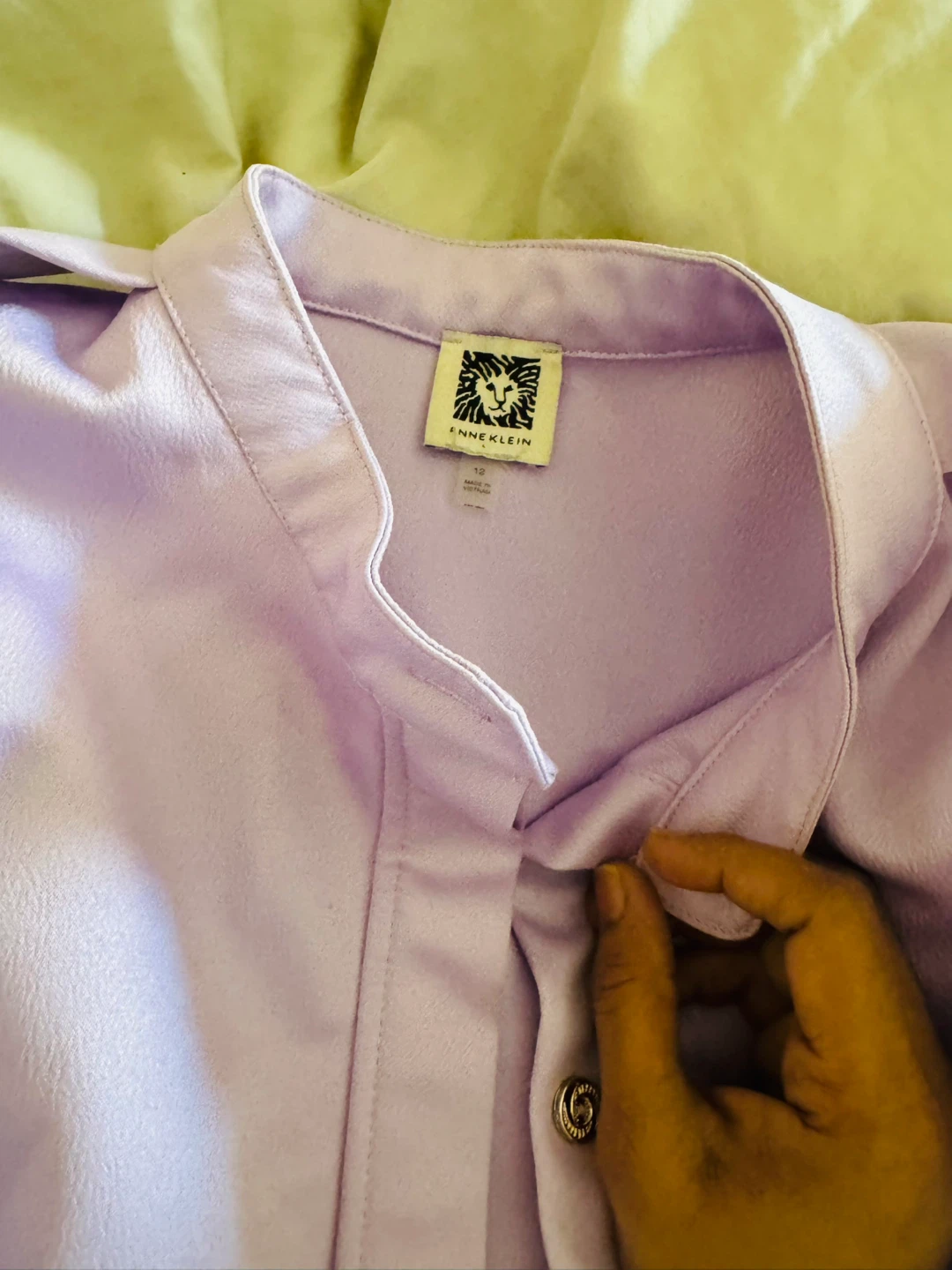 Anne Klein Lilac Button-Up Shirt Dress - Size 12 - photo 2