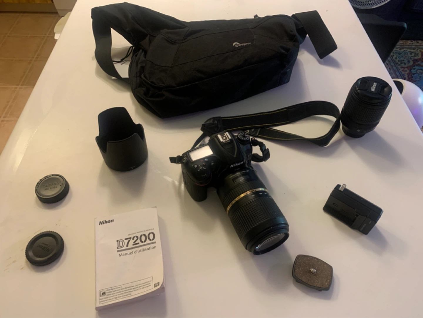 Nikon D7200 DSLR Camera w/ Two Lenses, Lowepro bag, more