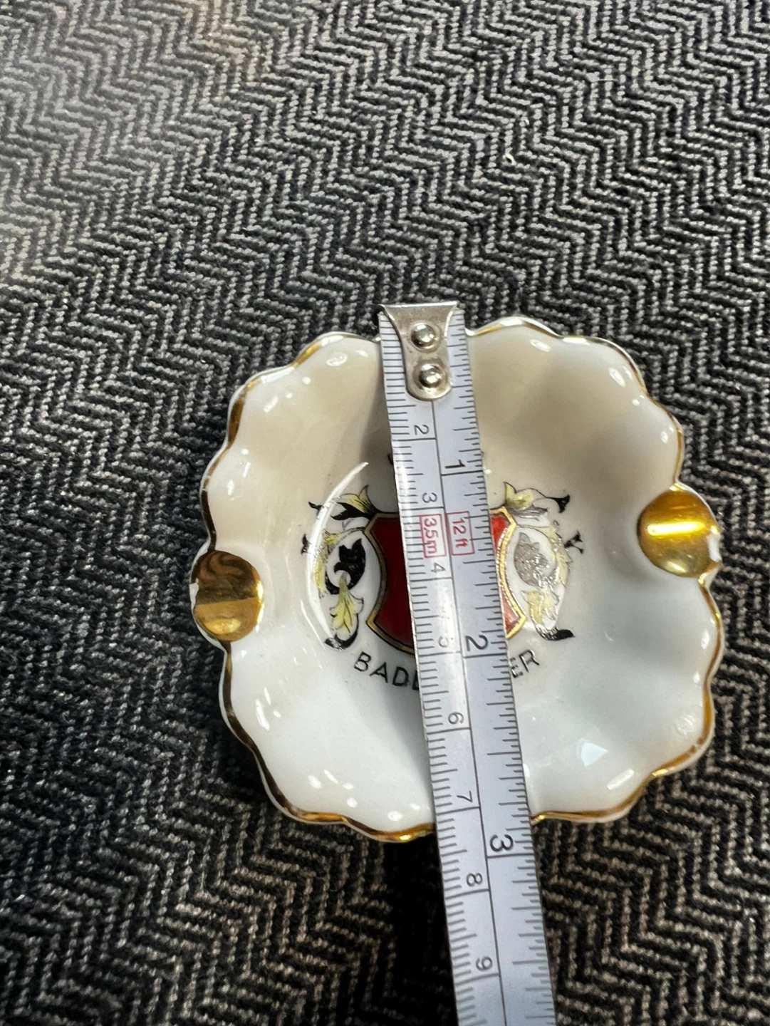 Badenweiler Ceramic Ashtray with Gold Accents - photo 3