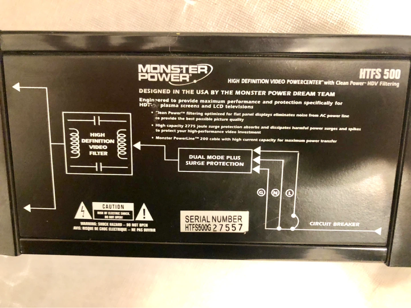 Monster Power HTFS 500 High Definition Video Powercenter - photo 5