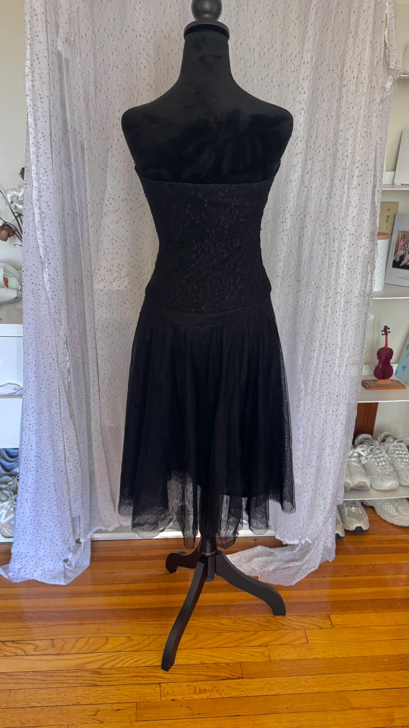 Alexia Admor Black Lace Tulle Strapless Dress Size XS - photo 2